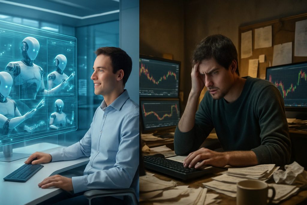 explore whether trading bots offer a safer option for beginners compared to manual trading, highlighting the benefits and risks of each approach.